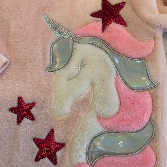 Epic Threads pink fleece unicorn track suit size 4 - Picture 3 of 8